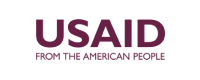 Plum colored USAID logo on a white background